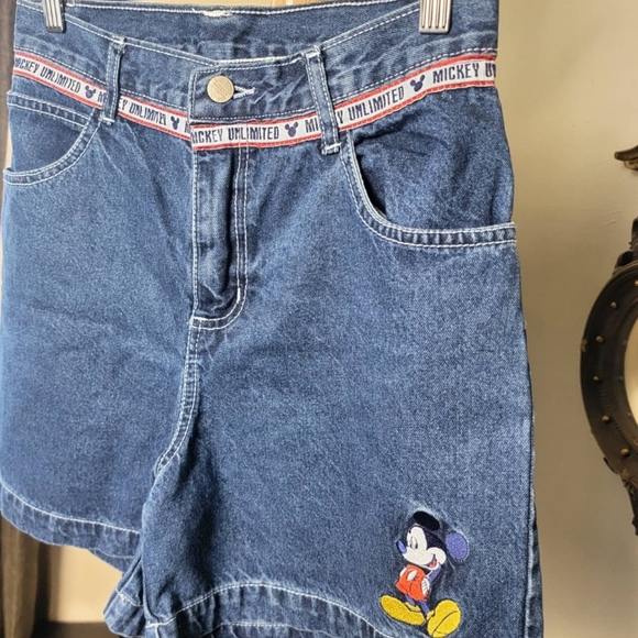 Vintage 90s Y2K Mickey Mouse Disney Denim Shorts - Picture 6 of 6